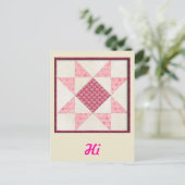 Harten van liefdesquilt briefkaart (Staand voorkant)