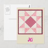 Harten van liefdesquilt briefkaart (Voorkant / Achterkant)