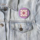 Harten van liefdesquilt ronde button 5,7 cm (In situ)