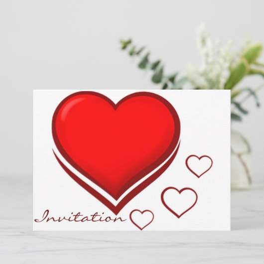 Harten van Love_ Invitations Kaart (Staand voorkant)