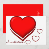 Harten van Love_ Invitations Kaart (Voorkant / Achterkant)