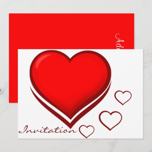 Harten van Love_ Invitations Kaart (Voorkant / Achterkant)