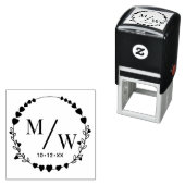 Harten van Paar 2 Initiaal Monogram Diag Spacer D Zelfinktende Stempel (In situ)