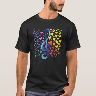 Harten van regenboogband t-shirt