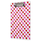  harten van roze en rood op wit klembord (Links)