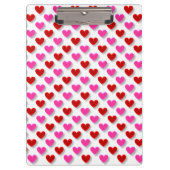  harten van roze en rood op wit klembord (Voorkant)