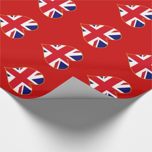 Harten van Union Jack Cadeaupapier (Hoek)