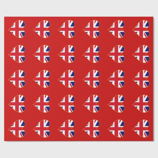 Harten van Union Jack Cadeaupapier (Vlak)