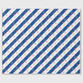 Harten van vreugde op koningsblauw & wit inpakpapi cadeaupapier (Vlak)
