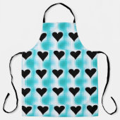 Harten van zwart All-Over Print Schort (Voorkant)
