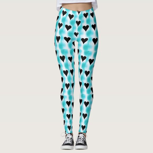Harten van zwart leggings (Voorkant)