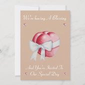 harten verbonden met witte lint huwelijkszegen kaart (Voorkant)