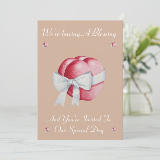 harten verbonden met witte lint huwelijkszegen kaart (Staand voorkant)