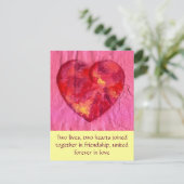 Harten verenigd in Love Briefkaart (Staand voorkant)
