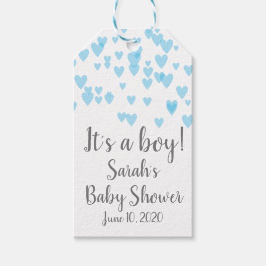 Harten verspreid in de lucht cadeaulabel (Voorkant)