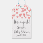 Harten verspreid in de lucht cadeaulabel (Voorkant)