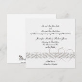 Harten Verstrengeld in witte zilveren bruiloft uit Kaart (Voorkant / Achterkant)