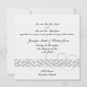 Harten Verstrengeld in witte zilveren bruiloft uit Kaart (Voorkant)