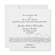 Harten Verstrengeld in witte zilveren bruiloft uit