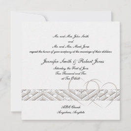 Harten Verstrengeld in witte zilveren bruiloft uit Kaart