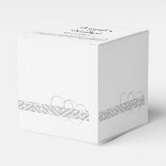 Harten Verweven Bloemengrens Bruiloft Favor Box Bedankdoosjes (Voorkant Zijde)