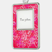 Harten Verzilverd Omlijst Ornament (Links)
