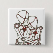 harten vierkante button 5,1 cm (Voorkant)