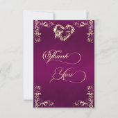 Harten & Vintage Rand - Plum Bedankkaart (Voorkant)