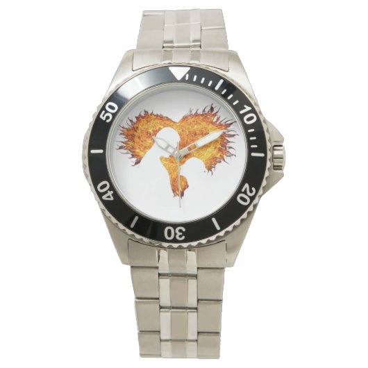 Harten vlam herenhorloge horloge (Voorkant)