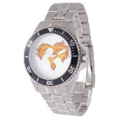 Harten vlam herenhorloge horloge (Gekanteld)