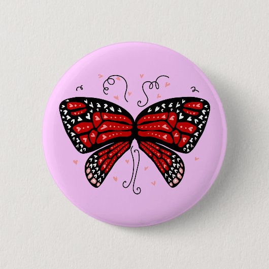 Harten Vleugels Ronde Button 5,7 Cm (Voorkant)