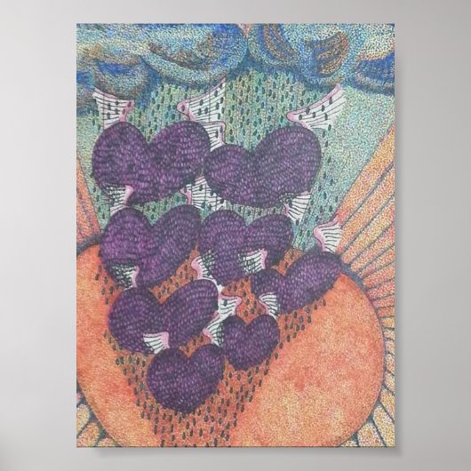 harten vliegen heel unieke kunst weg poster (Voorkant)