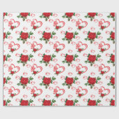 Harten Vlinders en bloemen Wrapping Paper Cadeaupapier (Vlak)