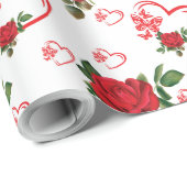 Harten Vlinders en bloemen Wrapping Paper Cadeaupapier (Rol Hoek)