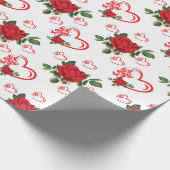 Harten Vlinders en bloemen Wrapping Paper Cadeaupapier (Hoek)