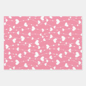 Harten Vlinders Roze Wit Grijs Inpakpapier Vel (Voorkant)