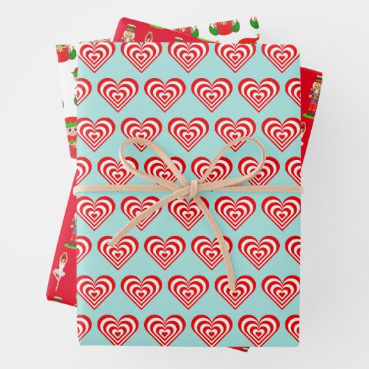 Harten, voedingskraker en kerstmis inpakpapier vel (In situ)