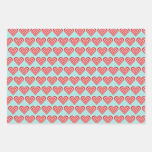 Harten, voedingskraker en kerstmis inpakpapier vel (Voorkant)