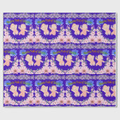 Harten vol gegiechel blauw cadeaupapier (Vlak)