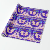 Harten vol gegiechel blauw cadeaupapier (Uitgerold)