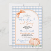 Harten vol met Bedankt geven Blue Gingham Diner Kaart (Voorkant)