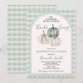 Harten vol met Bedankt geven salie groen diner Kaart (Voorkant / Achterkant)