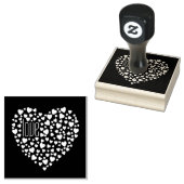 Harten vol met hart liefdeswit rubberstempel (Gestempeld)