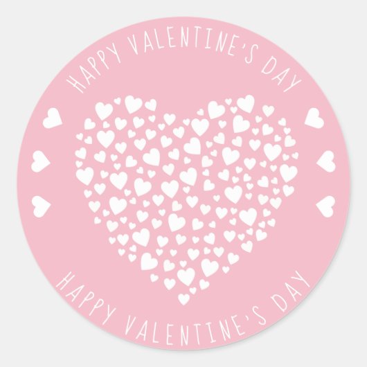 Harten vol met harten Valentijnsdag Ronde Sticker (Voorkant)