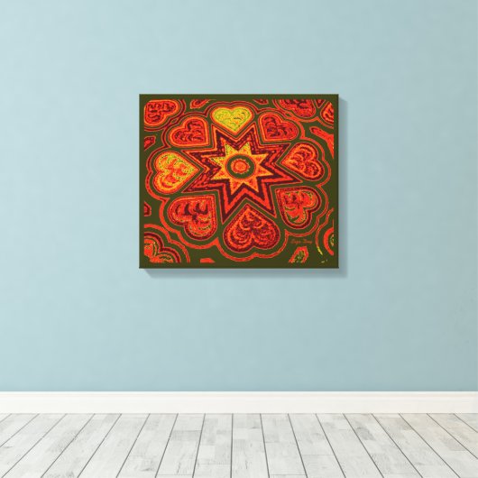 'Harten volledig van de Liefde'-paneelprinter (Rus Canvas Afdruk (Insitu (Houten vloer))