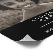 Harten voor altijd rouwherdenking zwart poster (Hoek)