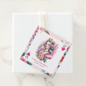 Harten Vrouw Speelkaart Roze Bruidsdouche Bedankjes Labels (In situ)