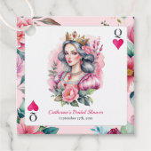 Harten Vrouw Speelkaart Roze Bruidsdouche Bedankjes Labels (Voorkant)