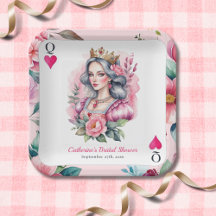 Harten Vrouw Speelkaart Roze Bruidsdouche