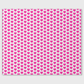 Harten, warm roze op wit omslagpapier cadeaupapier (Vlak)